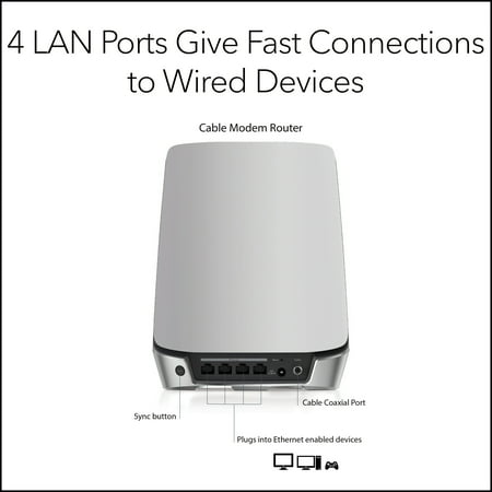 NETGEAR - Orbi AX4200 Tri-Band Mesh WiFi 6 Wireless-AX Router with 32 x 8 DOCSIS 3.1 Cable Modem - White