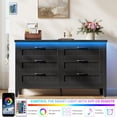 thumbnail image 4 of Farmhouse 6 Drawer Dresser for Bedroom, 15.5" Wide Dresser Nightstand, Modern Wood Chest of Drawers for Living Room, Entryway, Hallway, 4 of 9