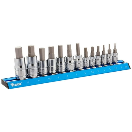 Titan 16124 13 Piece Metric Hex Bit Socket Set