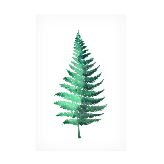 Canvas Wall Art - blursbyai 'Watercolor Fern' Wall Art for Living Room, Bedroom, or Office Décor by Trademark Fine Art - 12 x 19 Inches