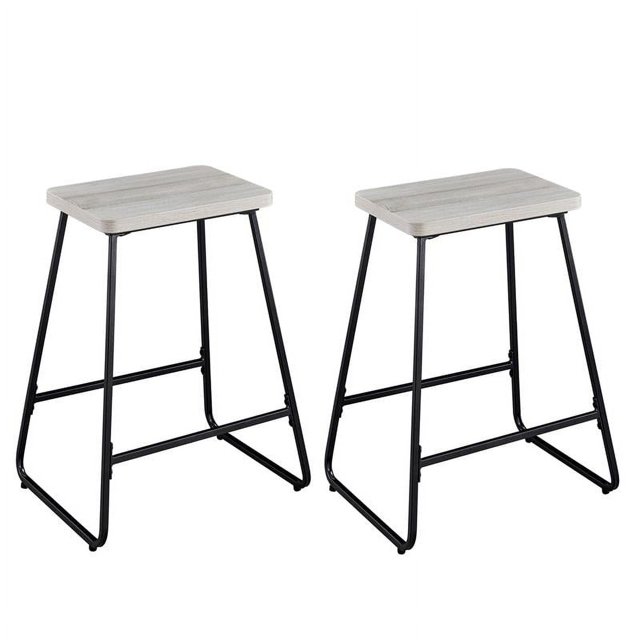 Steve Silver Carson Weathered Driftwood Gray Metal Counter Stool