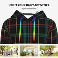 thumbnail image 6 of KLL Buffalo Plaid Dark Green for Womens Pullover Hoodie with Pocket Hooded Long Sleeve Shirts Sweatshirt for Women-Medium, 6 of 7