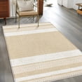 thumbnail image 3 of Vintage Cream Striped Kitchen Runner Rug 2.7x5 Washable Runners for Hallway Non Slip Farmhouse Modern Stripes Boho Linen Large Area Rug Indoor Carpet for Bathroom Laundry Entryway Bedroom Living Room, 3 of 9
