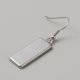 thumbnail image 2 of 304 Stainless Steel Earring Hooks Ear Wire with Blank Pendant Trays Rectangle Earrings Setting for Cabochon Stainless Steel Color 21 Gauge 49mm Pin: 0.7mm Tray: 10x25mm, 2 of 2