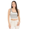 thumbnail image 1 of Top de canalé con diseño a rayas /Juvenil, 0294 (Lineas negro) negro M, 1 of 5