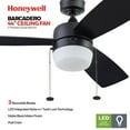 thumbnail image 3 of Honeywell Barcadero 44'' Black Modern LED Reversible Ceiling Fan with Pull Chains, 3 of 14
