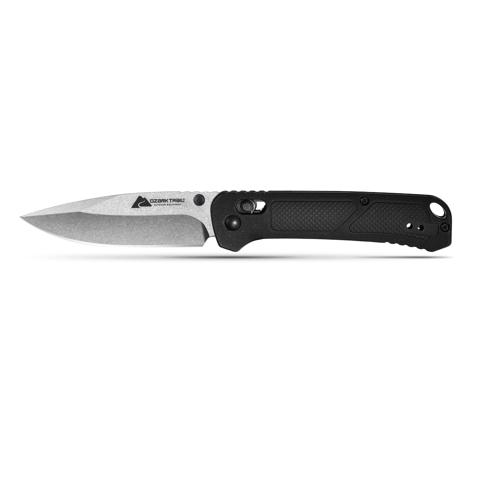 Ozark Trail 7.5 inch Folding Knife,D2 Blade,Black Handle, Slide Lock Pocket Knives
