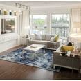 thumbnail image 5 of 5' X 8' Blue Ivory And Gray Floral Distressed Stain Resistant Area Rug, 5 of 7