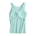 thumbnail image 5 of Tank Tops with Built In Bras - Women Sleeveless Casual Shirts Racerback Workout Yoga Camisole Tops Comfy Undershirt Green XL, 5 of 6
