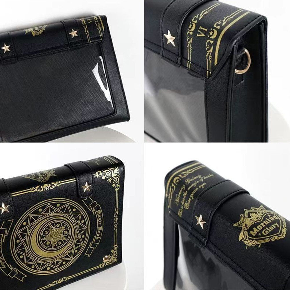 Jiibva Harajuku Vintage Aesthetic Purses Luxury Designer Handbags Messenger Tote Bags Women Y2K Korean Gothic Black Shoulder Bag