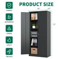 thumbnail image 2 of Garage Storage Cabinet with Doors and 4 Adjustable Shelves, Alvantor 72" Tall Metal Garage Cabinet , Lockable Tool Storage Cabinets for Garage, Home, Office Black, 2 of 7
