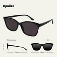 thumbnail image 2 of OPULIZE KAT Sunglasses - Cat-Eye Frame - Black - Men & Women - Spring Hinges - S59-1, 2 of 6