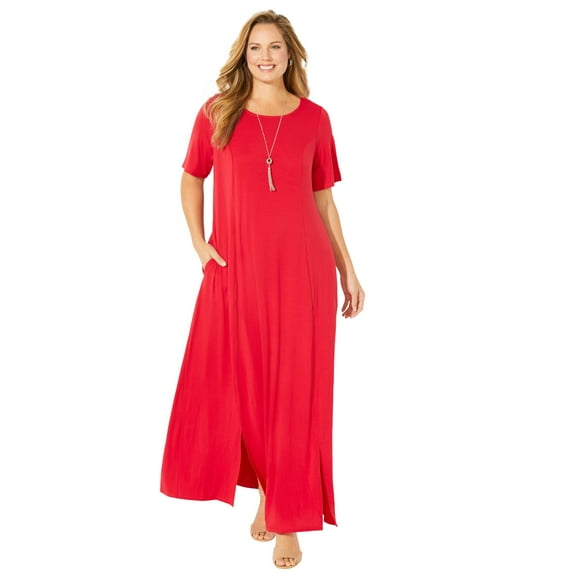 Catherines Women's Plus Size Petite Scoopneck Maxi Dress