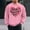 Pink, variant on QUNYINEY Black Men's Sweatshirts Casual Long Sleeve Valentine's Day Crew Neck Tops Loose Drop Shoulder Sweatshirts