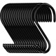thumbnail image 1 of Paquete de 16 ganchos en forma de S de 6 pulgadas, ganchos en forma de S grandes con revestimiento de vinilo, metal de acero resistente, ganchos en forma de S con revestimiento de caucho negro, gancho, 1 of 5