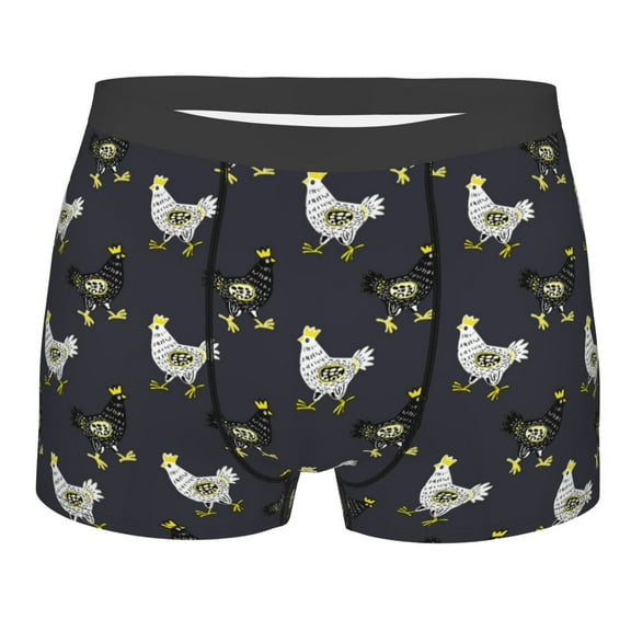Naloa Cartoon Rooster Print Mens Underwear - Boxers for Men, Classic Briefs for Men