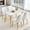 1 White&Gold Table+4 White&Gold Chairs, variant on ExtraLco 5-Piece Dining Table Set for 4, White Faux Marble Tempered Glass Table with 4 Dark Gray Upholstered Chairs for Kitchen Dining Room