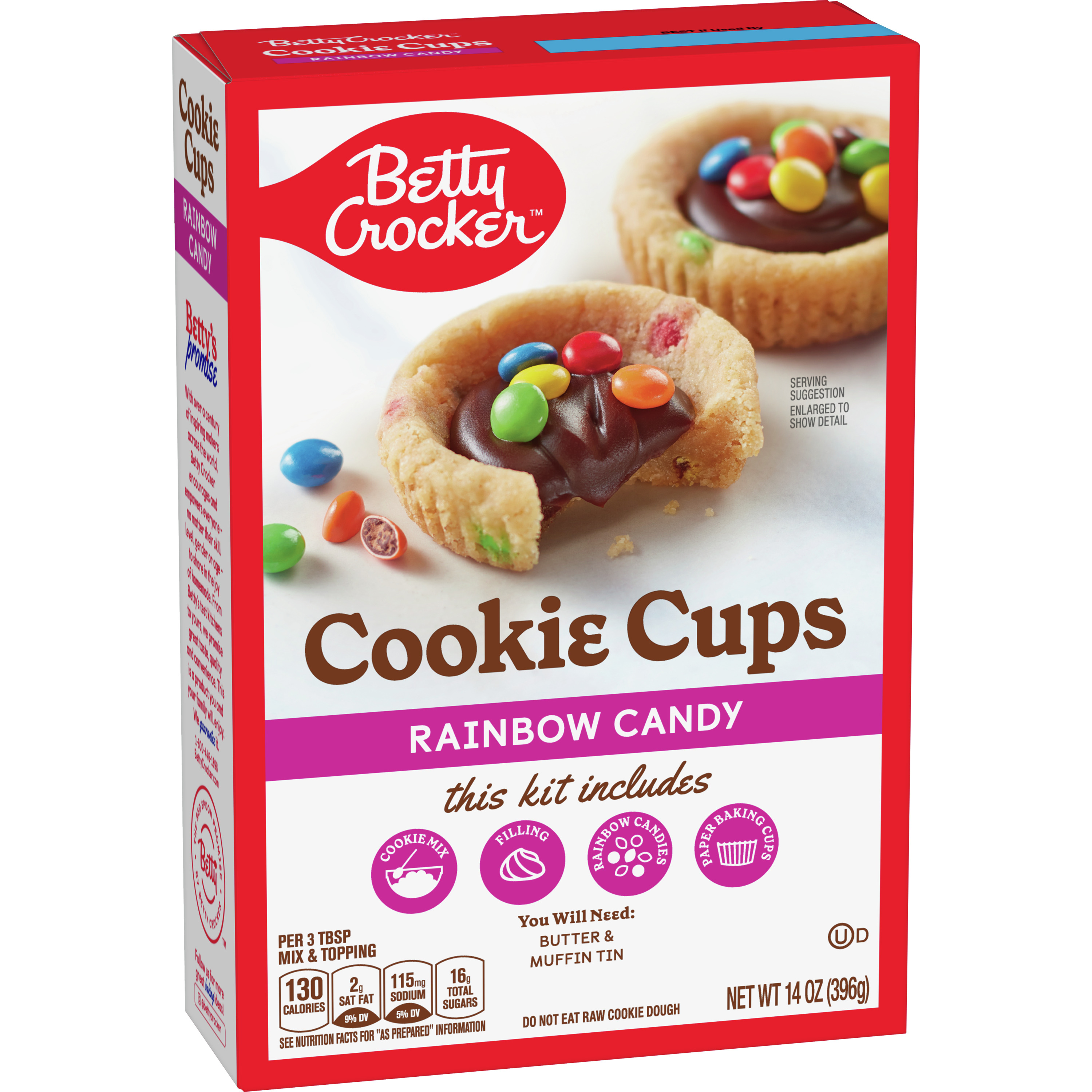 Betty Crocker Ready to Bake Rainbow Candy Cookie Cups, 14 oz - image 3 of 11