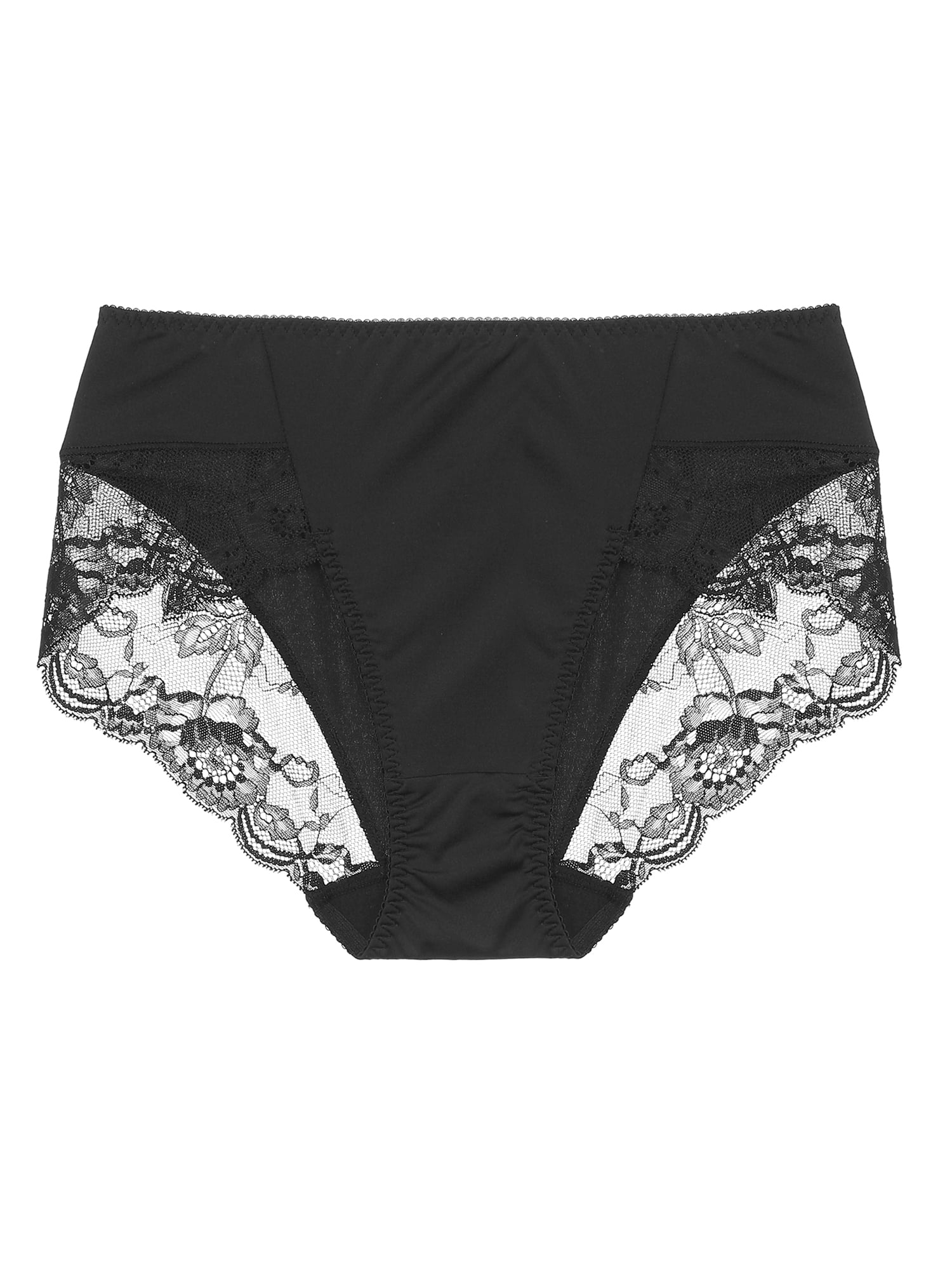 Unique Bargains Women's Plus Size MidRise Lace Trim Brief Seamless