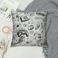 thumbnail image 2 of GOSMITH  Video Games Pillow Cushion Cover Monochrome Sketch Style Gaming Design Racing Monitor Device Gadget Teen 90's, Decorative Square Accent Pillow Case, Black White, 2 of 5