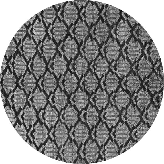 Ahgly Company Indoor Round Abstract Gray Modern Area Rugs, 4' Round