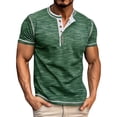 thumbnail image 1 of LUOGENLI Male T-shirts for Mens Male Spring Short Sleeve Solid Color Letter Stripe Stitching Short Sleeve Top Mens T-shirts Graphic Tees St. Patrick's Day Green M, 1 of 9