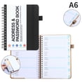 thumbnail image 3 of JUMNUYCUH Address Book with Alphabetical Tabs, Phone Book with Pocket, Password Books for Seniors, Record Contacts, Website Login Passwords and Notes, Spiral Bound, 5.7" x 4.7", Black, 3 of 4