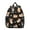 Black-58, variant on Floral Dog Design Student Backpack – Cute Puppy Paw Print with Bone and Tail Cartoon Design, Artistic Watercolor Style for School