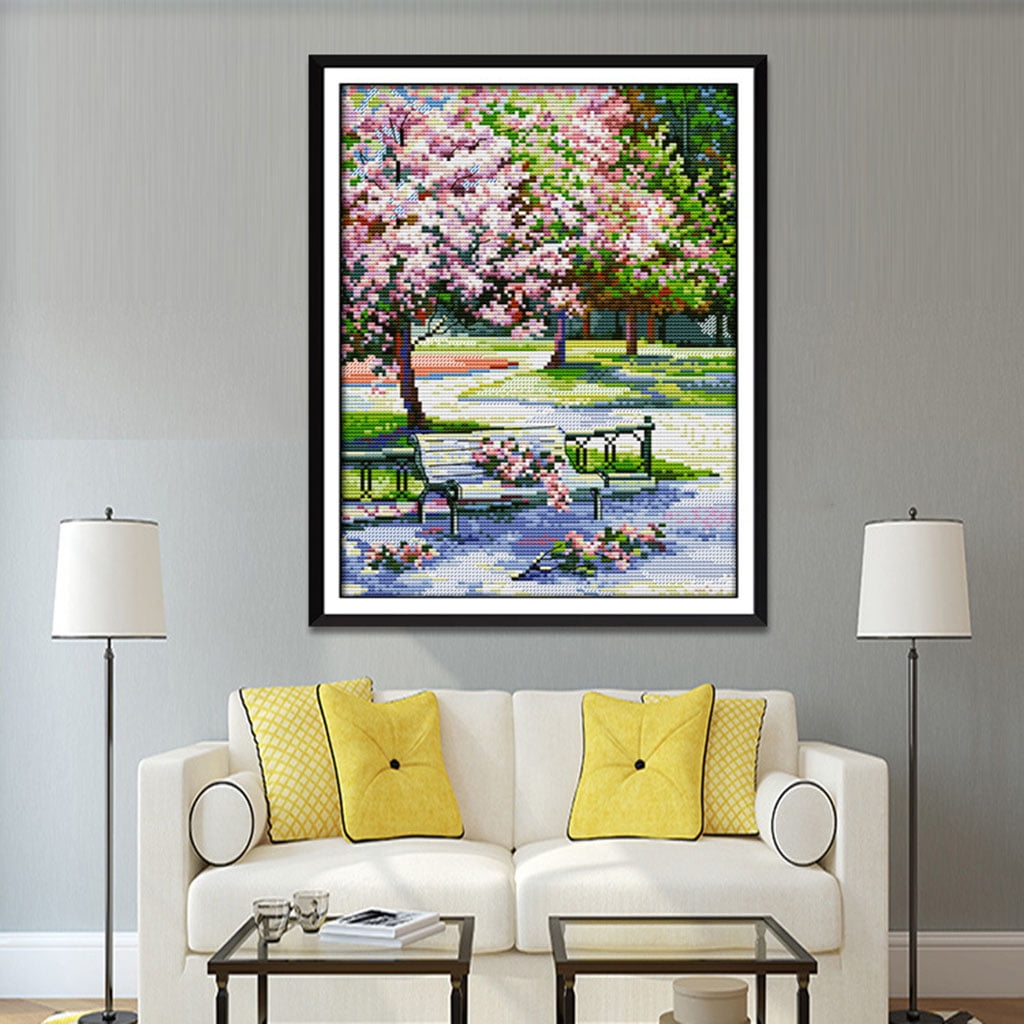 Point De Croix Kit Complet Estampé, Fille Tibétaine Et Vache Estampillé