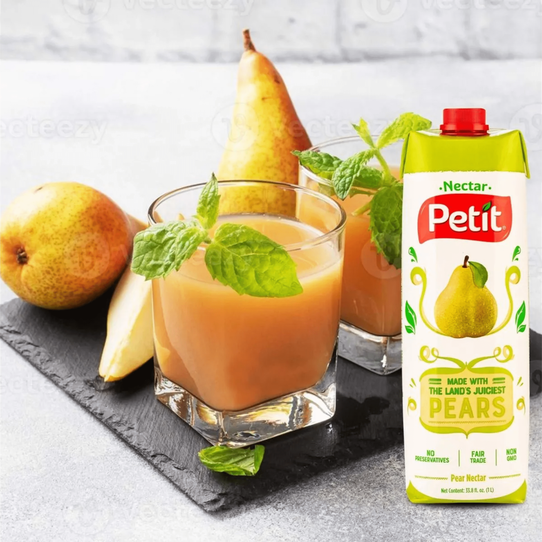 (4 pack) Petit Nectar Pear Juice 1 Liter, Creamy and Smoothy texture