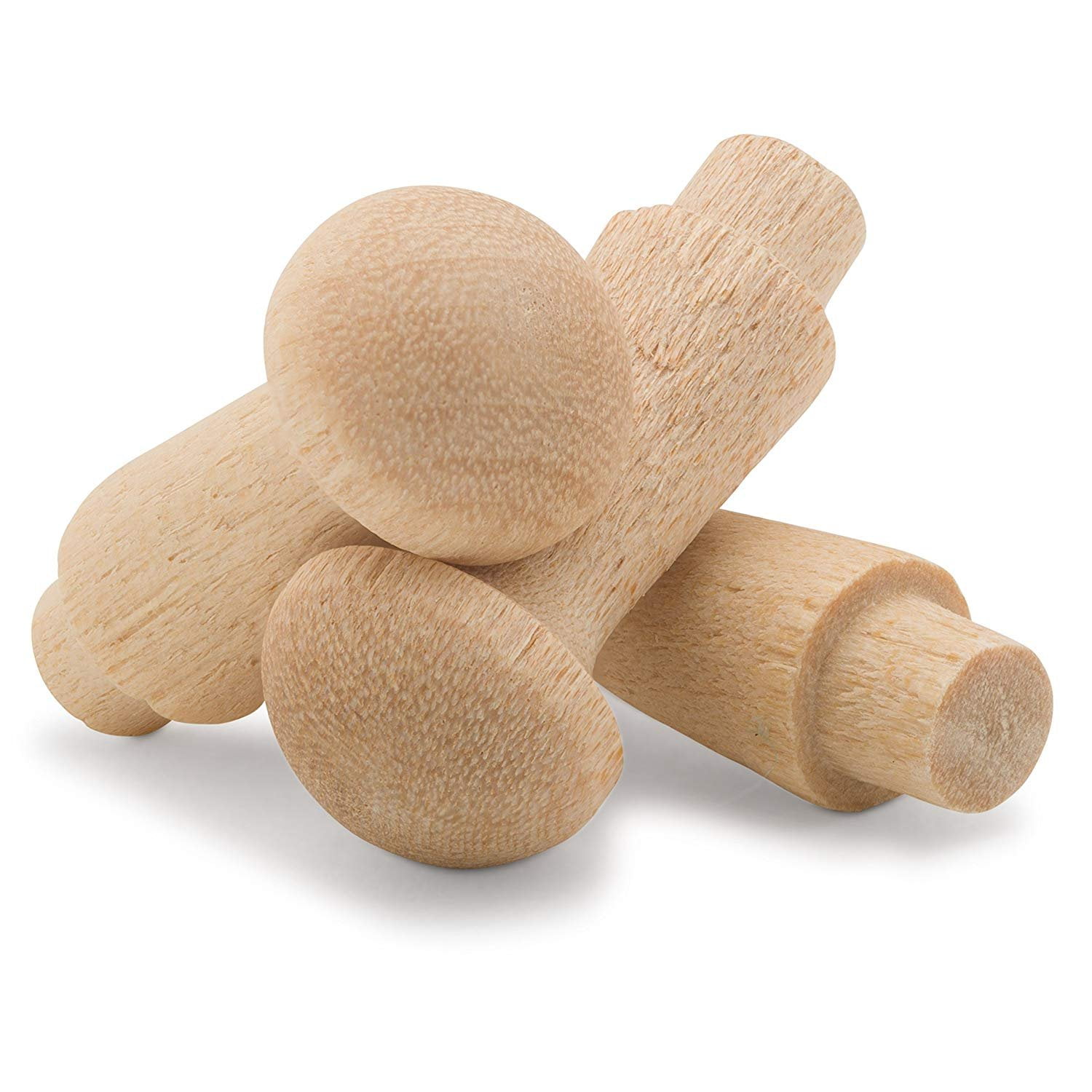 Unfinished Wooden Shaker Pegs 1” Ready for Painting Pack Of 50 by