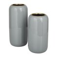 thumbnail image 3 of DecMode 13", 11"H Gray Metal Vase, Set of 2, 3 of 8