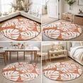 thumbnail image 4 of Round Rugs 6Ft, Orange Monstera Deliciosa Round Area Rug Washable Indoor Throw Carpet, Summer Botanical Tropical Soft Non Slip Circle Rug for Office Cabinet Home Decor Aesthetic, 4 of 8