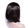 thumbnail image 2 of 1b Short Straight Bob Wigs Natural Black 13x4 Lace Front Wig 10inch Pre Plucked 150% Density Virgin Human Hair, 2 of 6