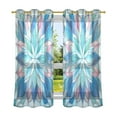 thumbnail image 2 of Sheer Curtains 2 Panels Set Grommet Drapes Window Treatments Light Filtering for Bedroom Living Room W52 x L63 Blue Pink Floral Stained Glass, 2 of 7