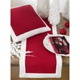 Saro Lifestyle Christmas Table Runner With White Sherpa Bordering