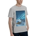 thumbnail image 2 of Bingfone Mountain Cottage In Snow Men'S Loose Fit Short-Sleeve Pocket T-Shirt, 2 of 7