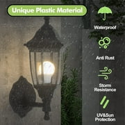 EMART Outdoor Porch Light, Exterior Waterproof Wall Light Fixtures, Anti-Corrosion Plastic Material for Backyard, Garage - Black, 1 Pack