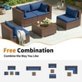 thumbnail image 4 of Techmilly Patio Furniture Sets, Modular Rattan Outdoor Patio Sectional Furniture Sofa Set, Wicker Patio Conversation Set for Backyard,5PCS, 4 of 7