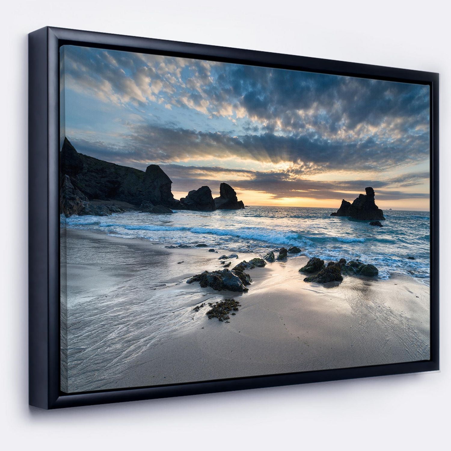 Designart Beautiful Porthcothan Bay FLOAT FRAME WALL ART