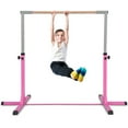 thumbnail image 3 of Costway Adjustable Steel Horizontal Training Bar Gymnastics Junior Home Practice Pink, 3 of 10