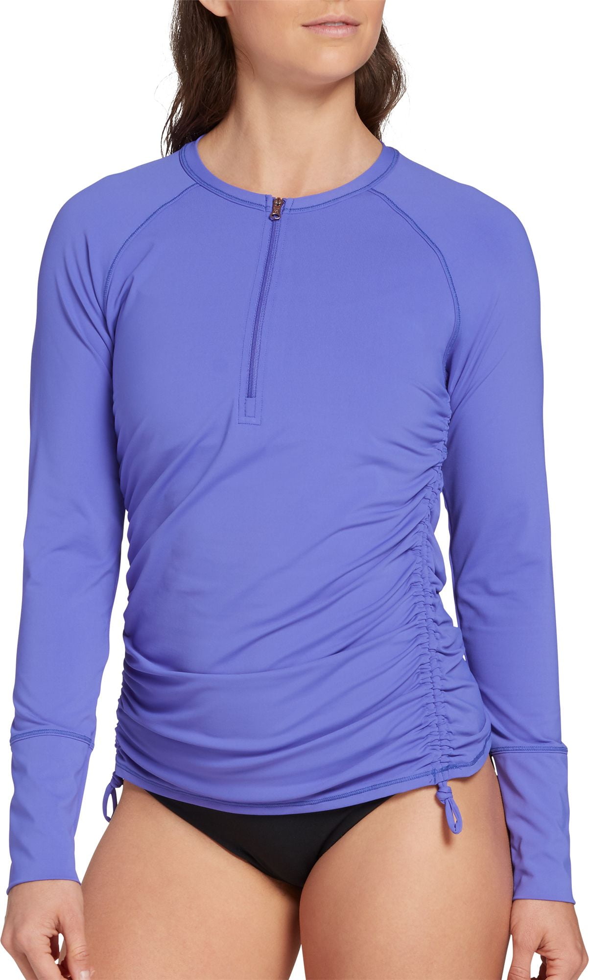 calia by carrie underwood women's plus size long sleeve zip up rash guard