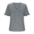 thumbnail image 3 of Besolor Plus Size Tops for Women V Neck Ruffle Short Sleeve Shirts Casual Loose Flowy Summer Blouse Tees, 3 of 7