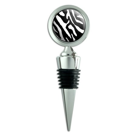 Zebra Wine Bottle - Zebra Print Black White Wine Bottle Stopper
