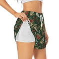 thumbnail image 2 of Disketp Red Leaves Print Women's Shorts Workout Shorts for Athletic Gym Running Shorts with Phone Pockets Small, 2 of 8