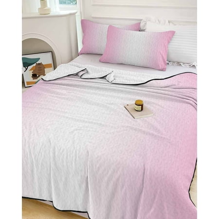 

JNZOUHA NEWKBO Pink And White Gradient Minimalist Summer Cooling Quilt Air Condition Blanket Comfortable Lightweight Bedroom Thin Quilt