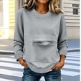 thumbnail image 5 of Crewneck Sweatshirts Women Loose Long Sleeve Solid Color Without Hood Fashion Casual Sweatshirt With Pocket For Everyday Ease Crew Neck Sweatshirts Women, 5 of 6