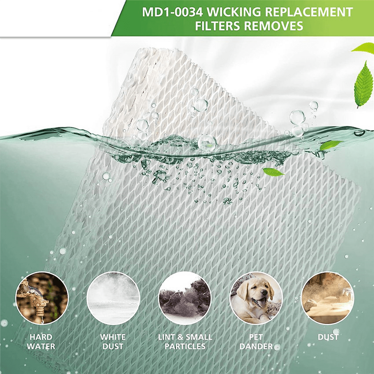 16x MD1-0034 Replacement Humidifier Wick Filter Compatible for Evaporative Humidifier Models Evap40,Evap2,EV100 and More