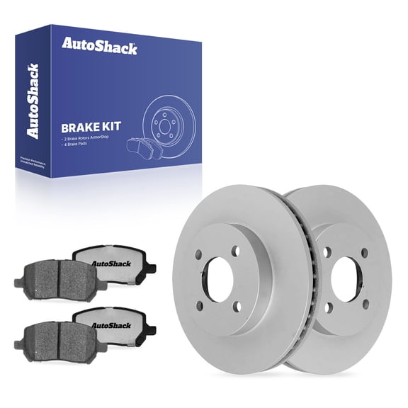AutoShack Front Vented Coated Brake Rotors   Ceramic Pads 6-PC Brake Kit Replacement for 2005-2010 Chevrolet Cobalt 2003-2007 Saturn Ion 2007-2010 Pontiac G5 ArmorStop 10.04" (255 mm)