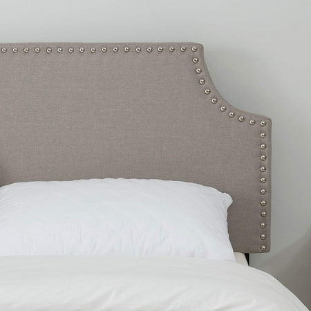 Lagrima Upholstered Linen Full Queen Size Headboard With